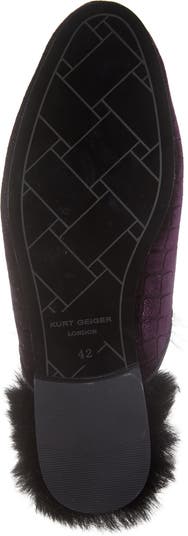 Hugh Velvet & Faux Fur Loafer Mule