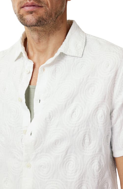 John Varvatos Sean Textured Short Sleeve Shirt In Chalk
