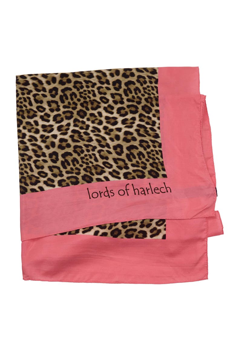 Leopard Womens Printed Scarf, Main, color, LEOPARD BROWN