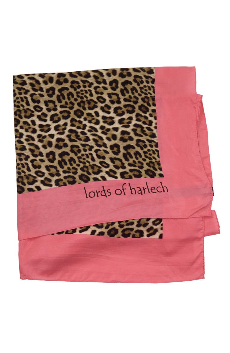 Lords of Harlech Leopard Womens Printed Scarf, Main, color, Leopard Brown