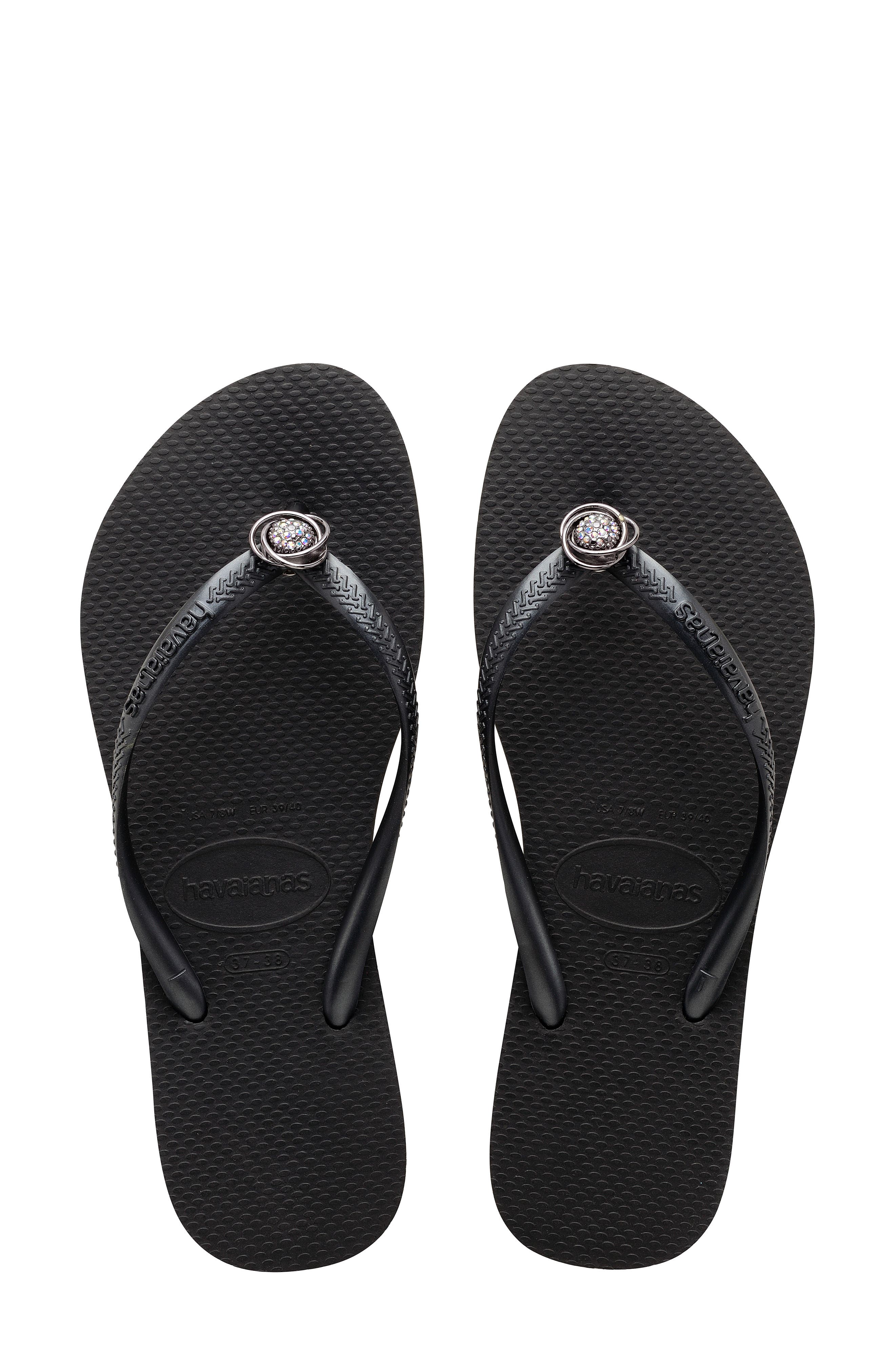 Havaianas Slim Crystal Rings Flip Flop, Main, color, 