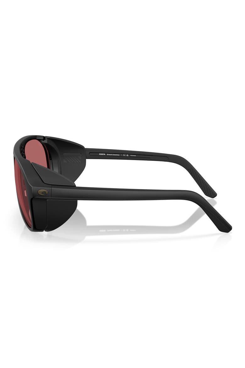 59mm Polarized Pilot Sunglasses, Alternate, color, MATTE BLACK / ROSE 580G