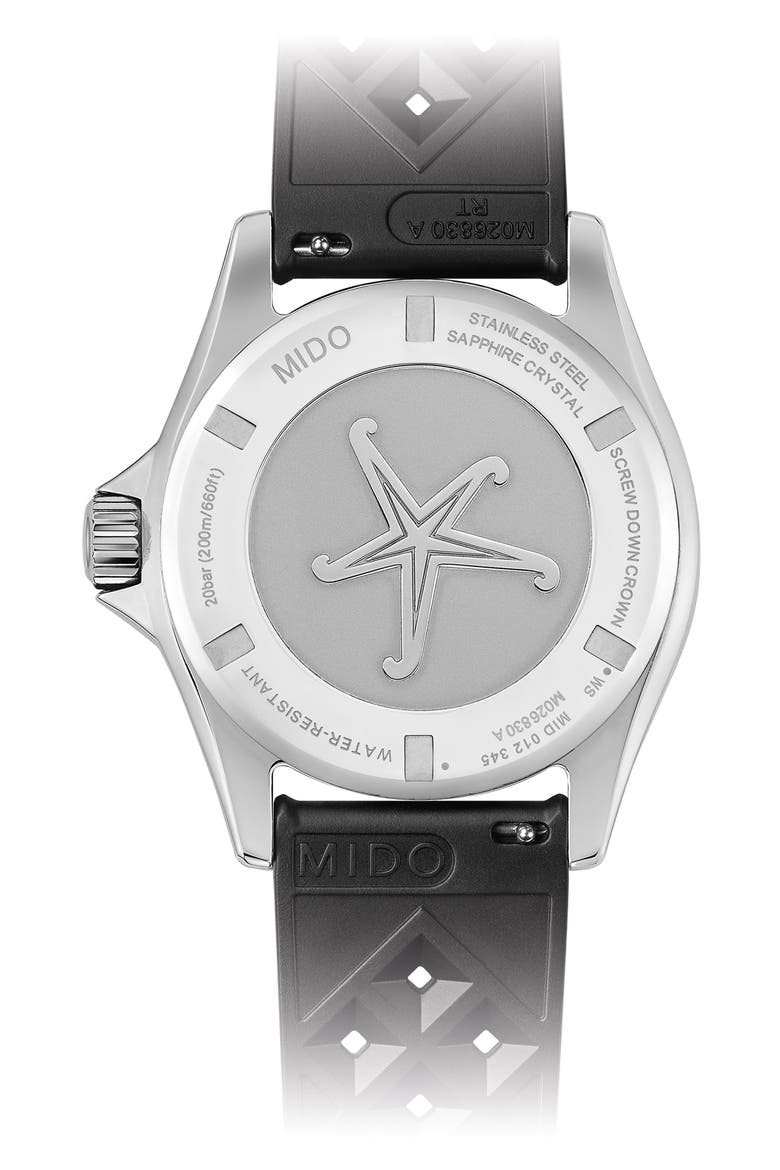 Ocean Star Tribute Gradient Rubber Strap Watch, 40.5mm, Alternate, color, BLACK/ RED GRADIENT