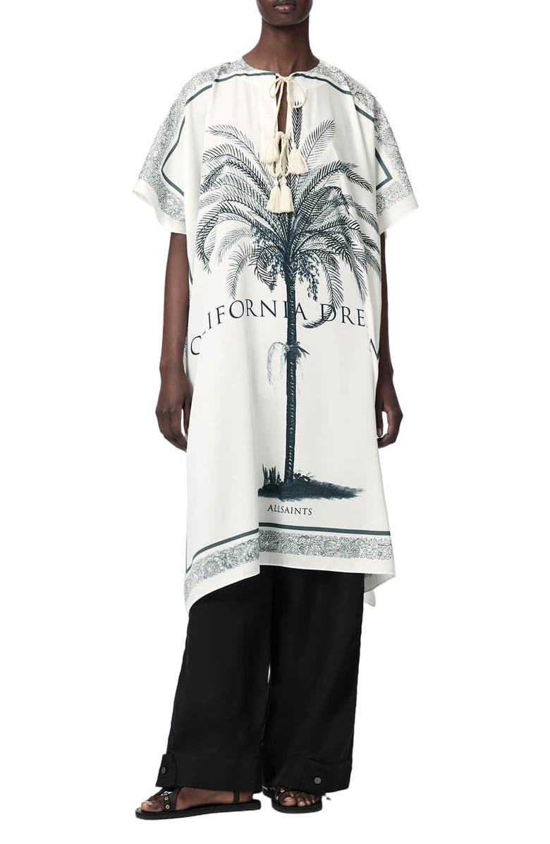 AllSaints Palm Caftan, Main, color, Carala Ecru White