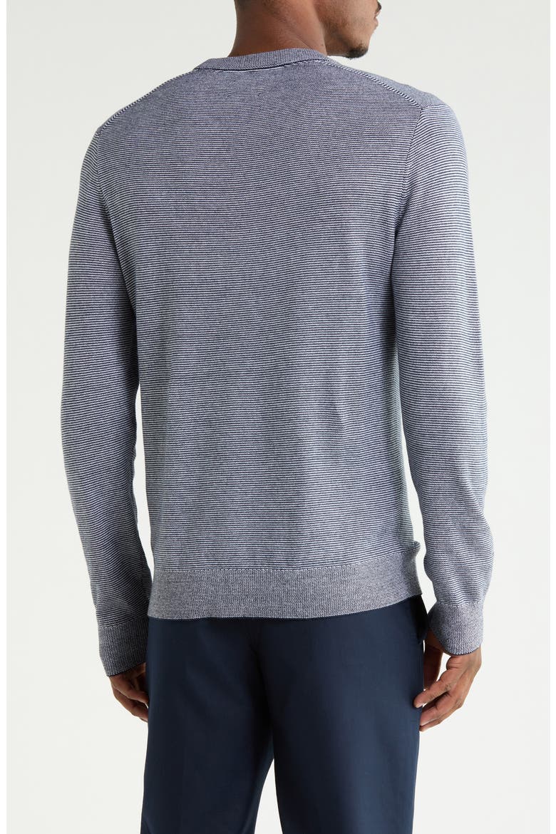 Long Sleeve Crew Sweater, Alternate, color, NAVY- WHITE STRIPE