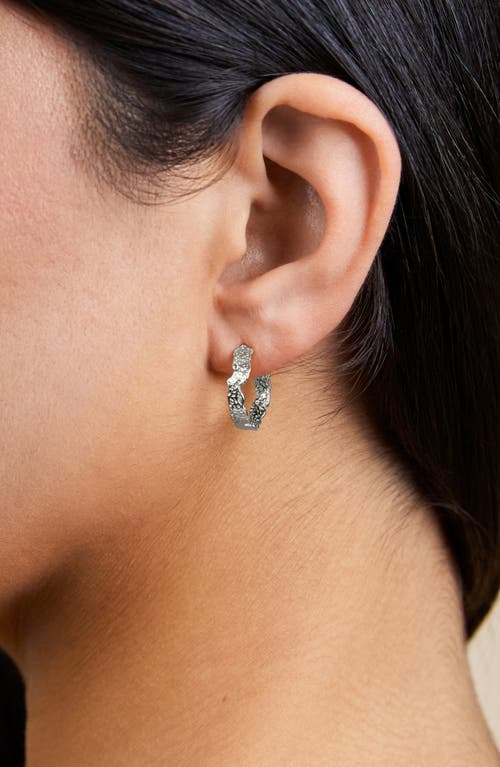 Sterling Forever Mary Textured Hoop Earrings In Multi