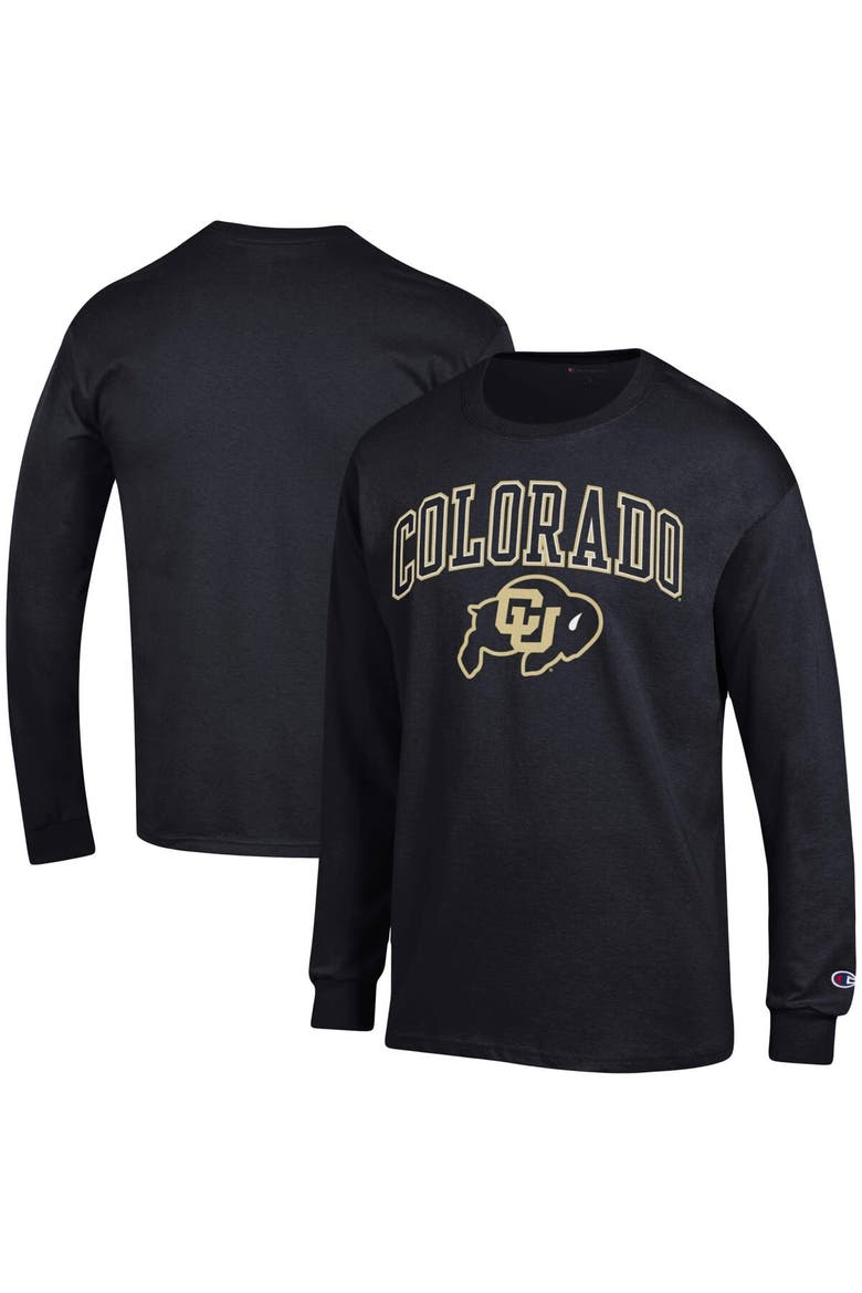 Men's Champion Black Colorado Buffaloes Arch Over Logo Long Sleeve T-Shirt, Main, color, Black