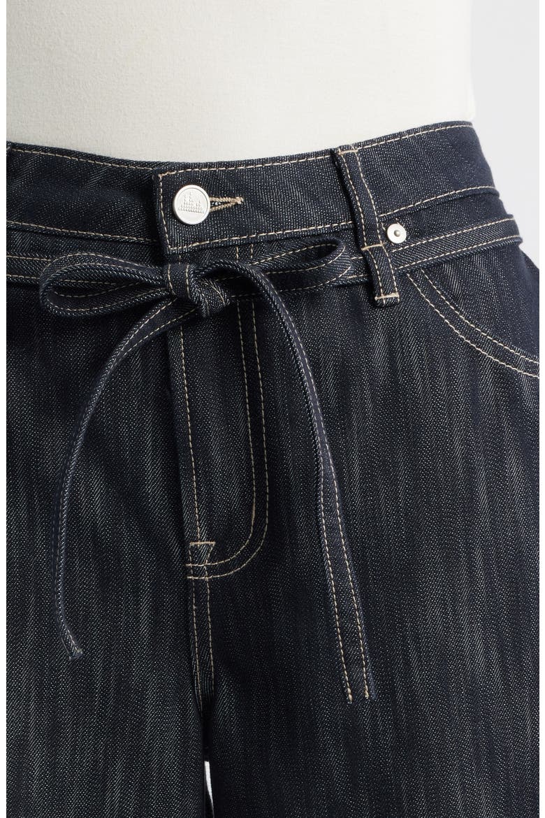 Tie Waist Super Wide Leg Jeans, Alternate, color, INDIGO