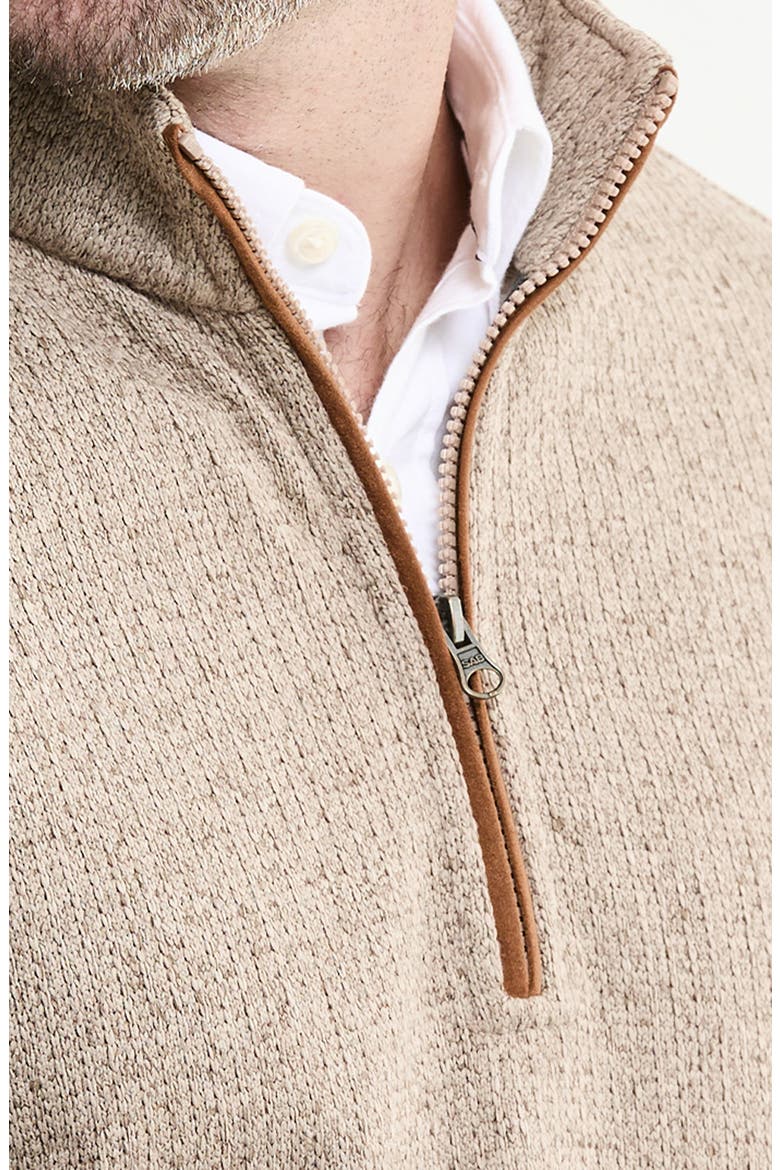 Quarter Zip Sweater Fleece, Alternate, color, STONE FLEECE