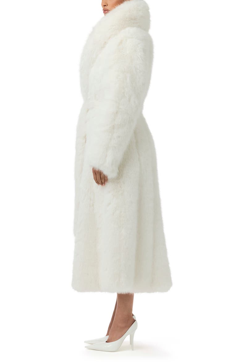 Pelted Faux Fur Coat, Alternate, color, WHITE