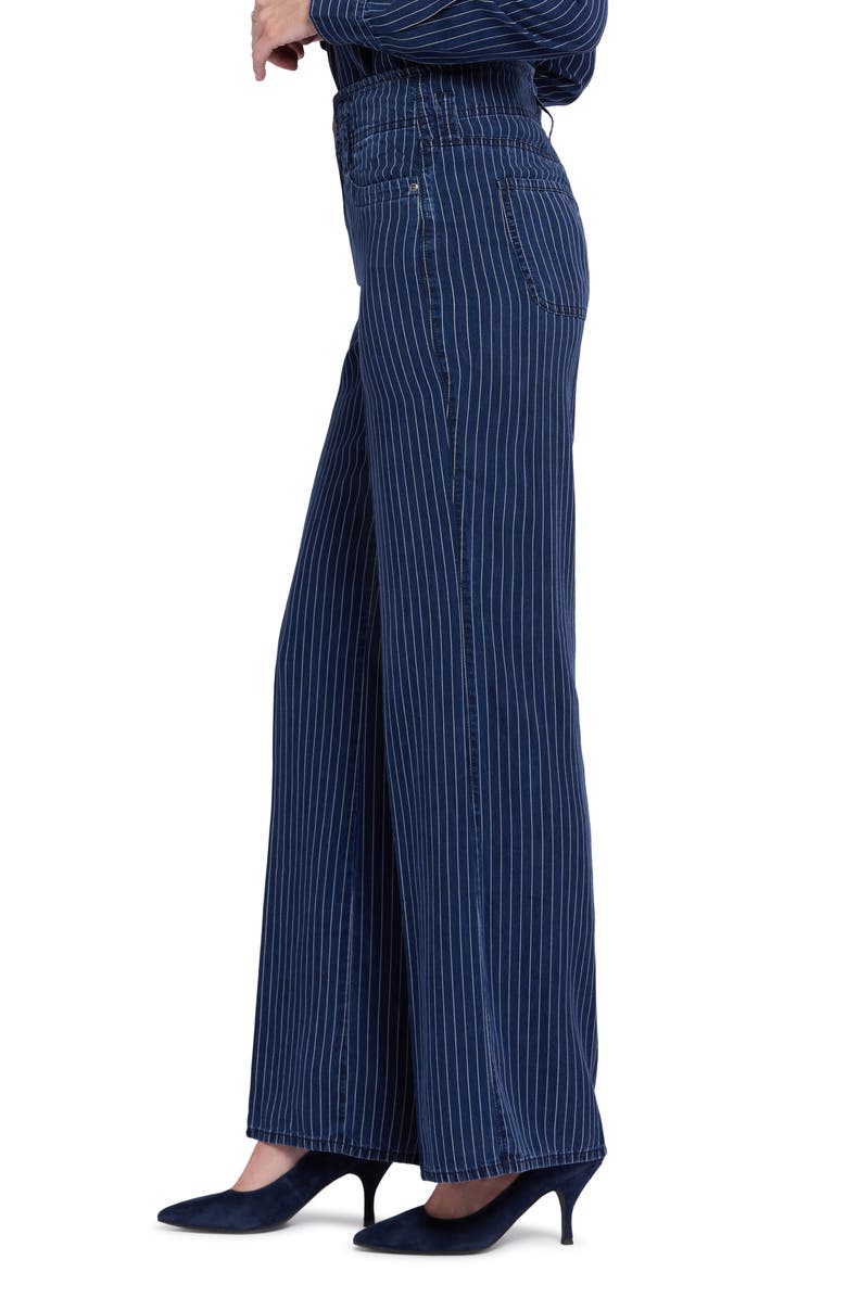 NYDJ Teresa Hollywood Stripe High Waist Wide Leg Jeans, Alternate, color,