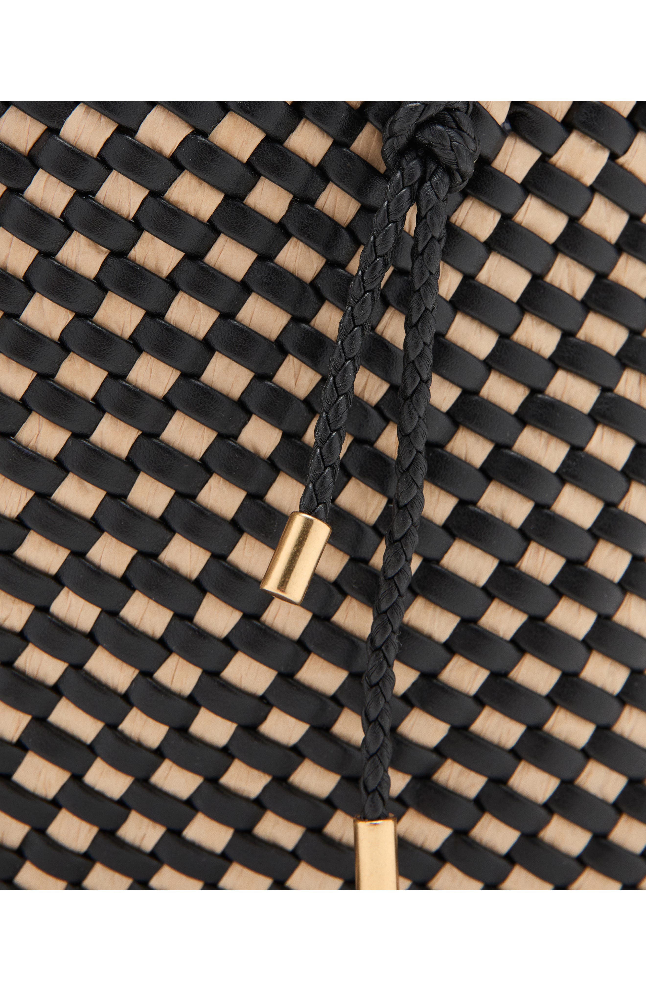 MANGO Natural Fiber Tote, Alternate, color, Black