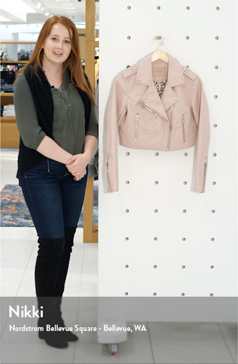 Crop Faux Leather Moto Jacket, sales video thumbnail