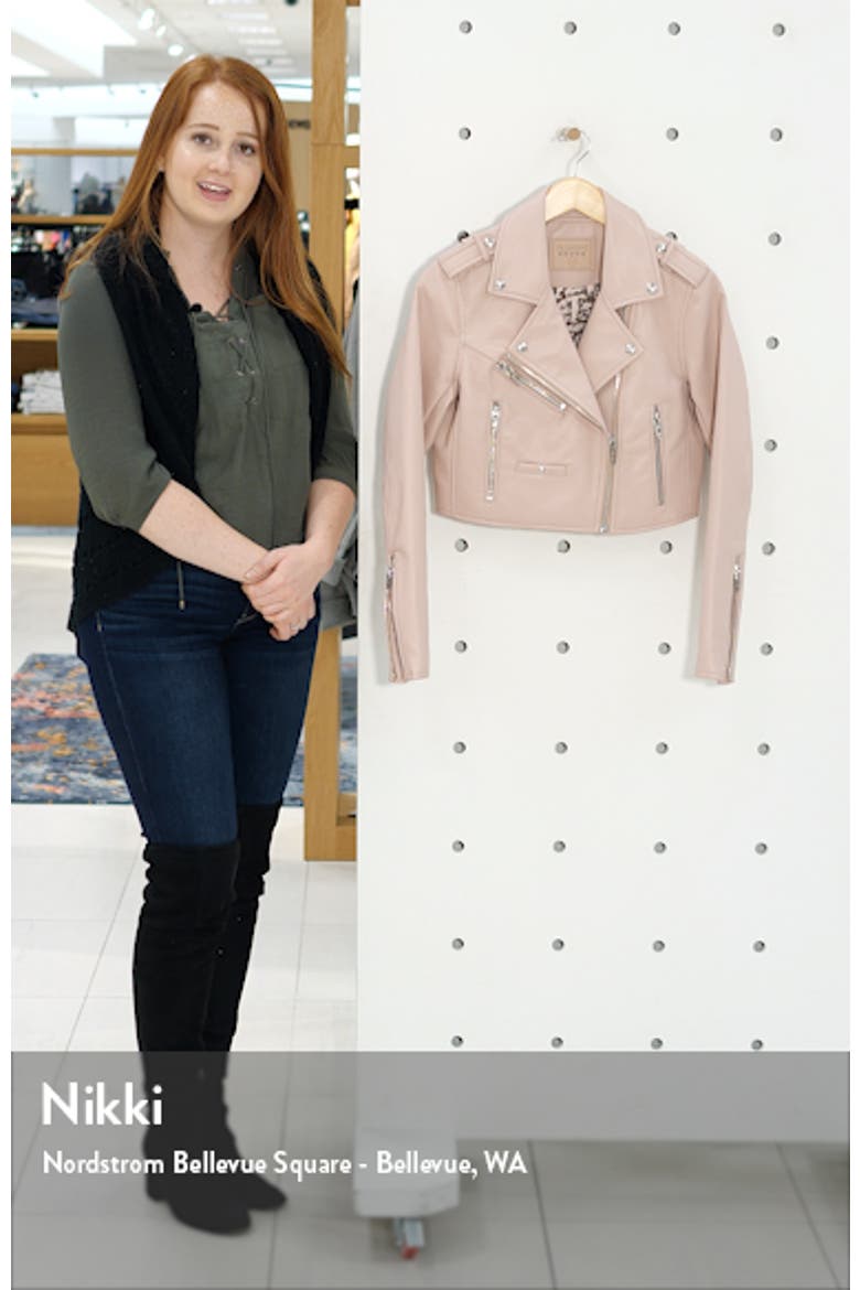 Crop Faux Leather Moto Jacket video