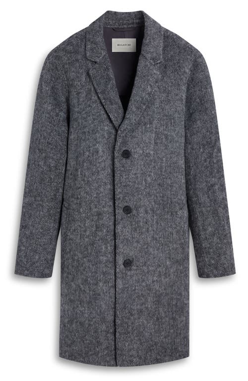 Bugatchi Herringbone Wool Blend Car Coat In Gray