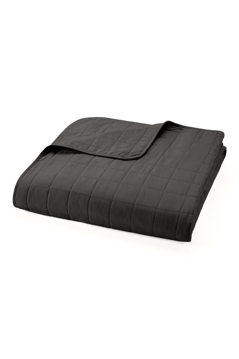 HOME SPUN Premium Ultra Soft Square Pattern Quilted Coverlet Set, Main, color, GRAY