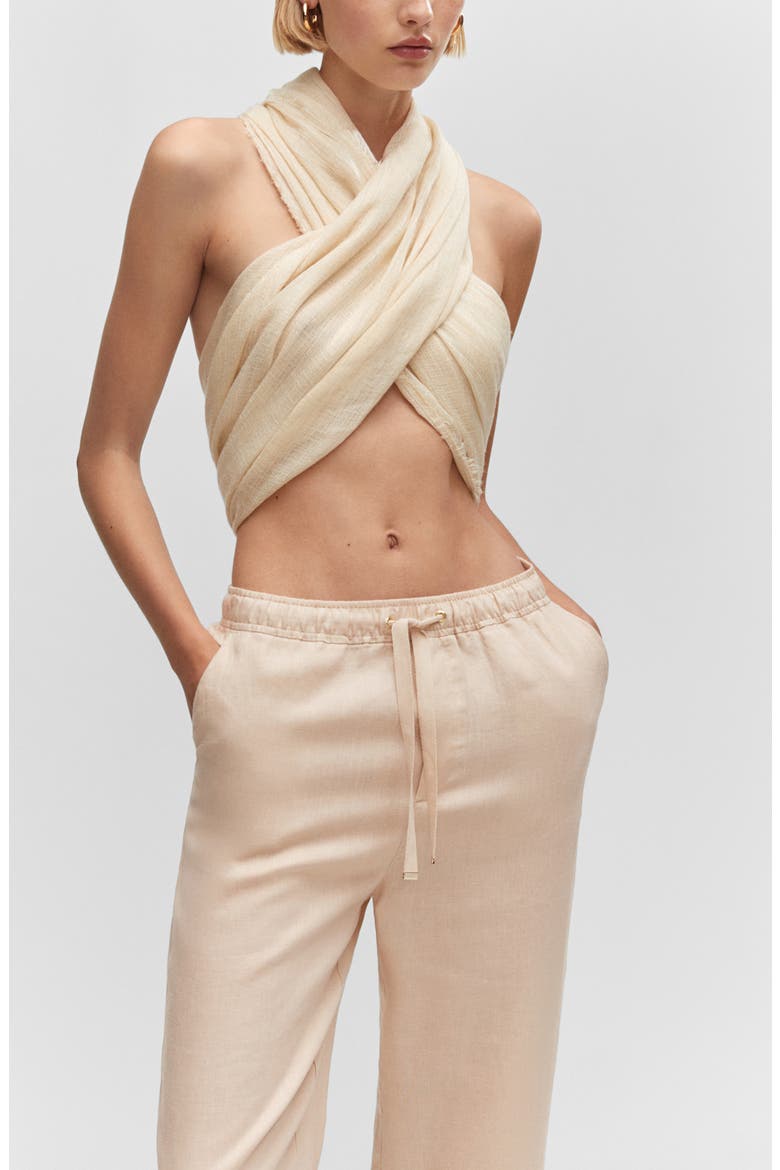 Drawstring Linen Pants, Alternate, color, LIGHT/ PASTEL GREY