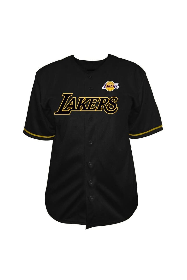 Men's Fanatics Black Los Angeles Lakers Big & Tall Pop Full-Button Jersey, Main, color, Black