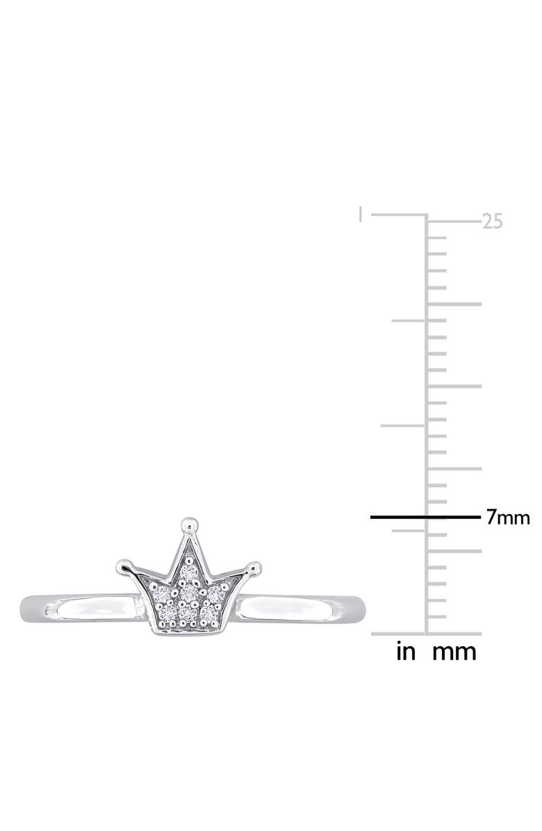 DELMAR Sterling Silver Lab Created White Sapphire Crown Ring, Alternate, color, 