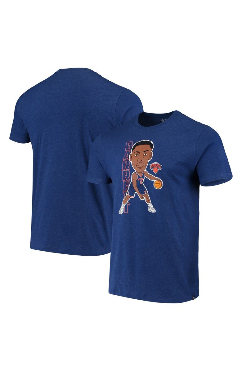 '47 Men's '47 RJ Barrett Heathered Blue New York Knicks Bobblehead T-Shirt, Main, color, 