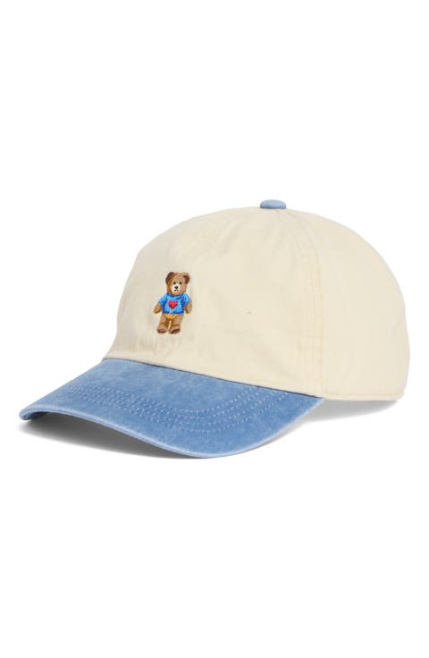 Bear with Heart Two Tone Baseball Cap