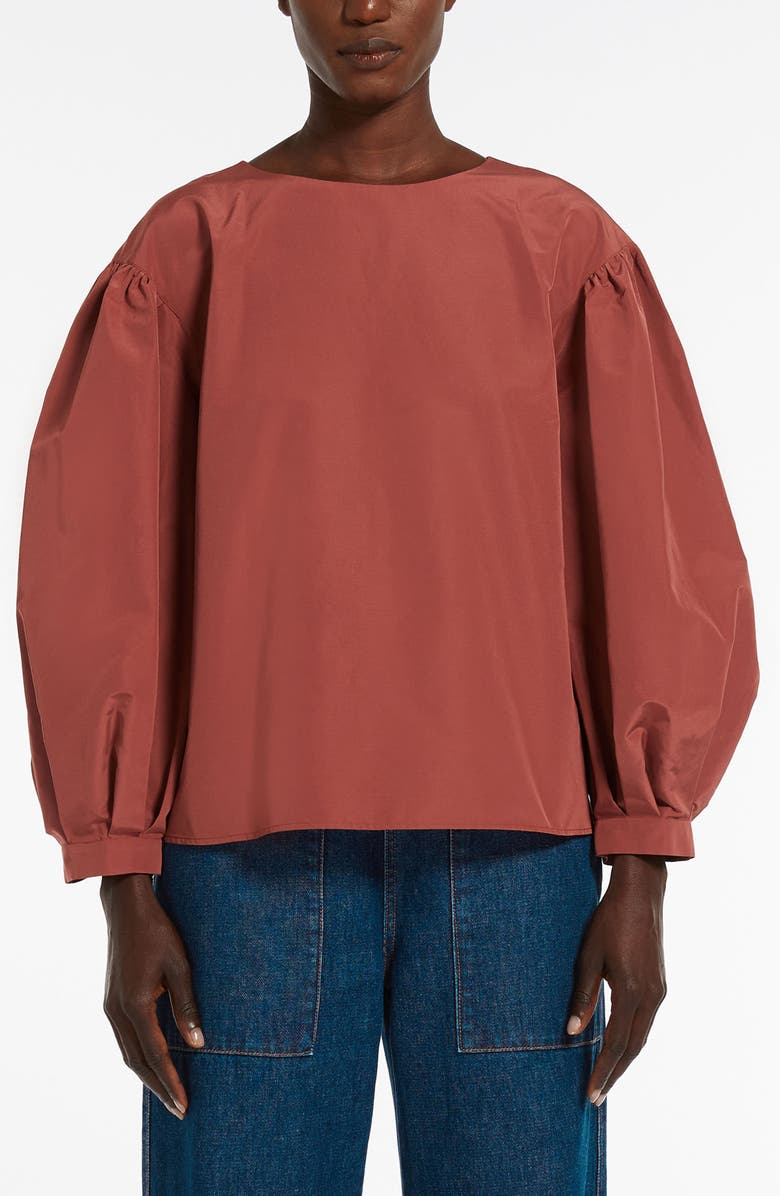 Weekend Max Mara Zeus Volume Sleeve Button Back Top, Alternate, color,