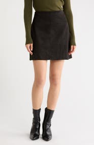 MAX STUDIO Faux Suede A-Line Miniskirt