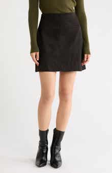 Faux Suede A-Line Miniskirt