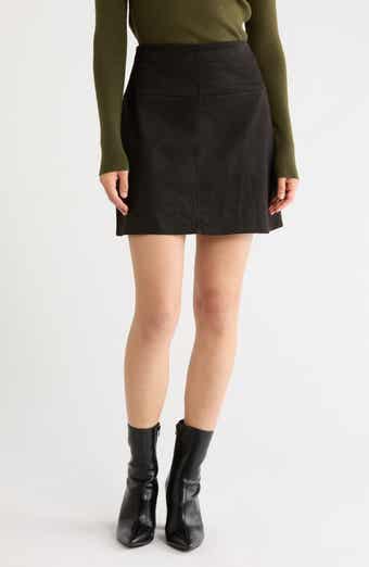 Faux Suede A-Line Miniskirt