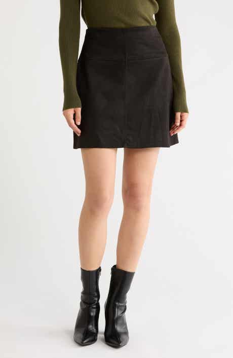 Faux Suede A-Line Miniskirt
