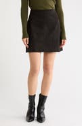MAX STUDIO Faux Suede A-Line Miniskirt
