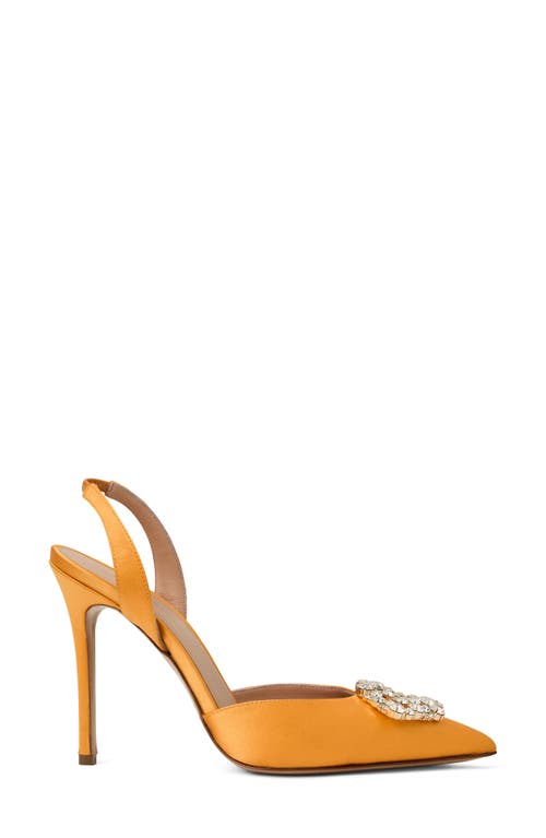 Bruno Magli Moda Slingback Pointed Toe Pump In Orange Satin