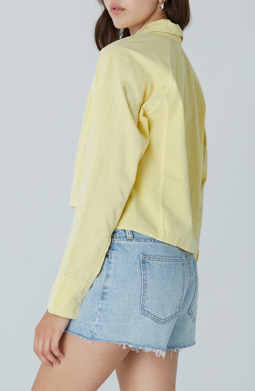 Unpublished Colette Cotton Cropped Button-up Shirt In Yellow