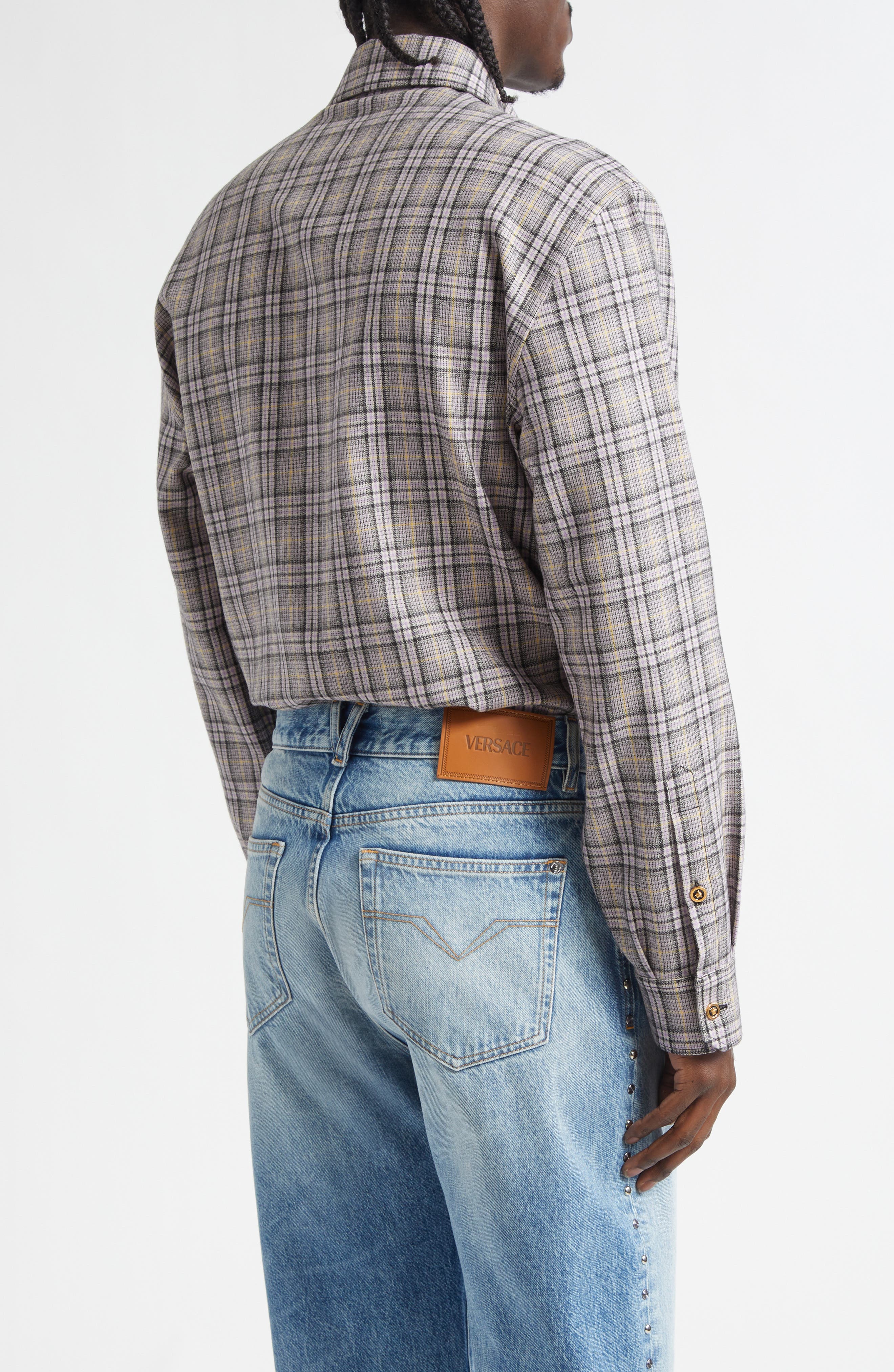 Check Virgin Wool Flannel Button-Up Shirt - image 2