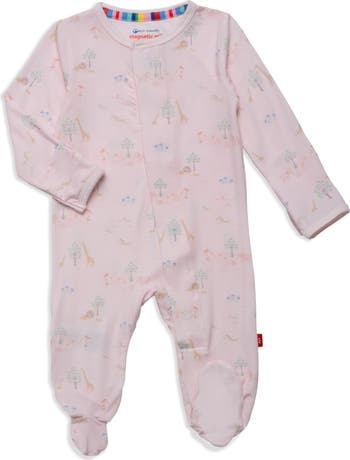Unisex White Serene Safari Magnetic Modal Footie main image 1