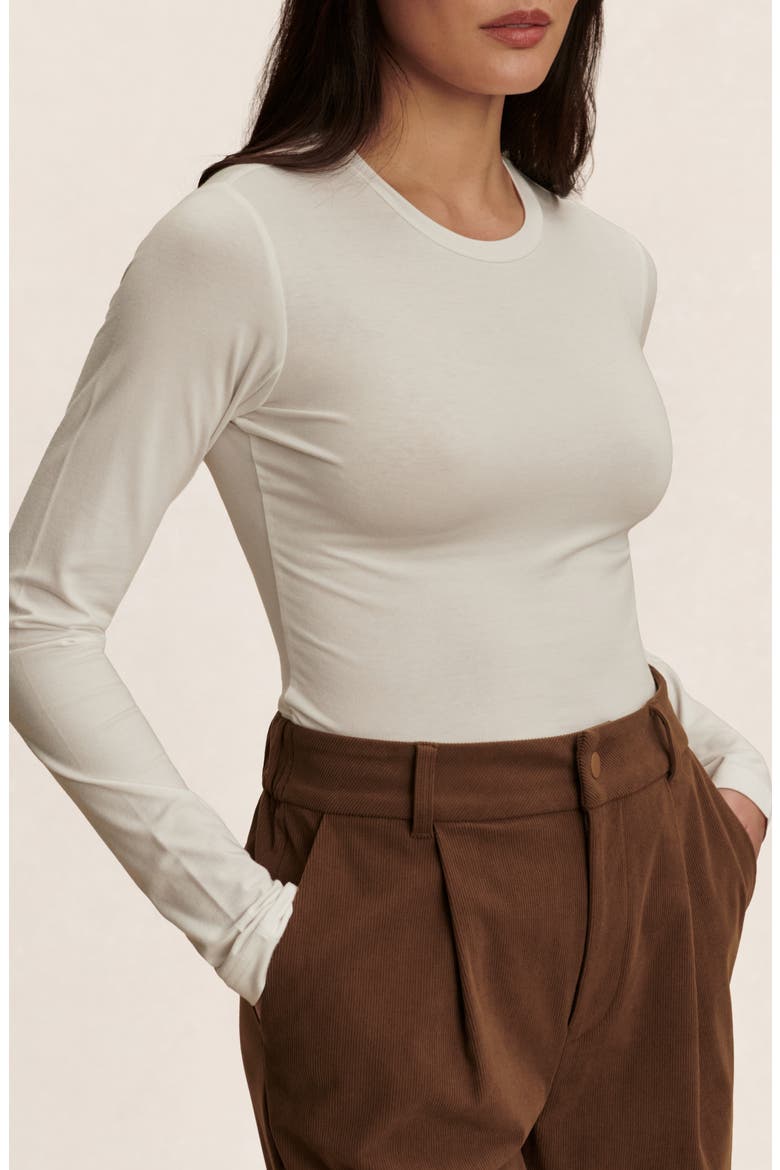 Edna Fitted Long Sleeve T-Shirt, Alternate, color, WHITE