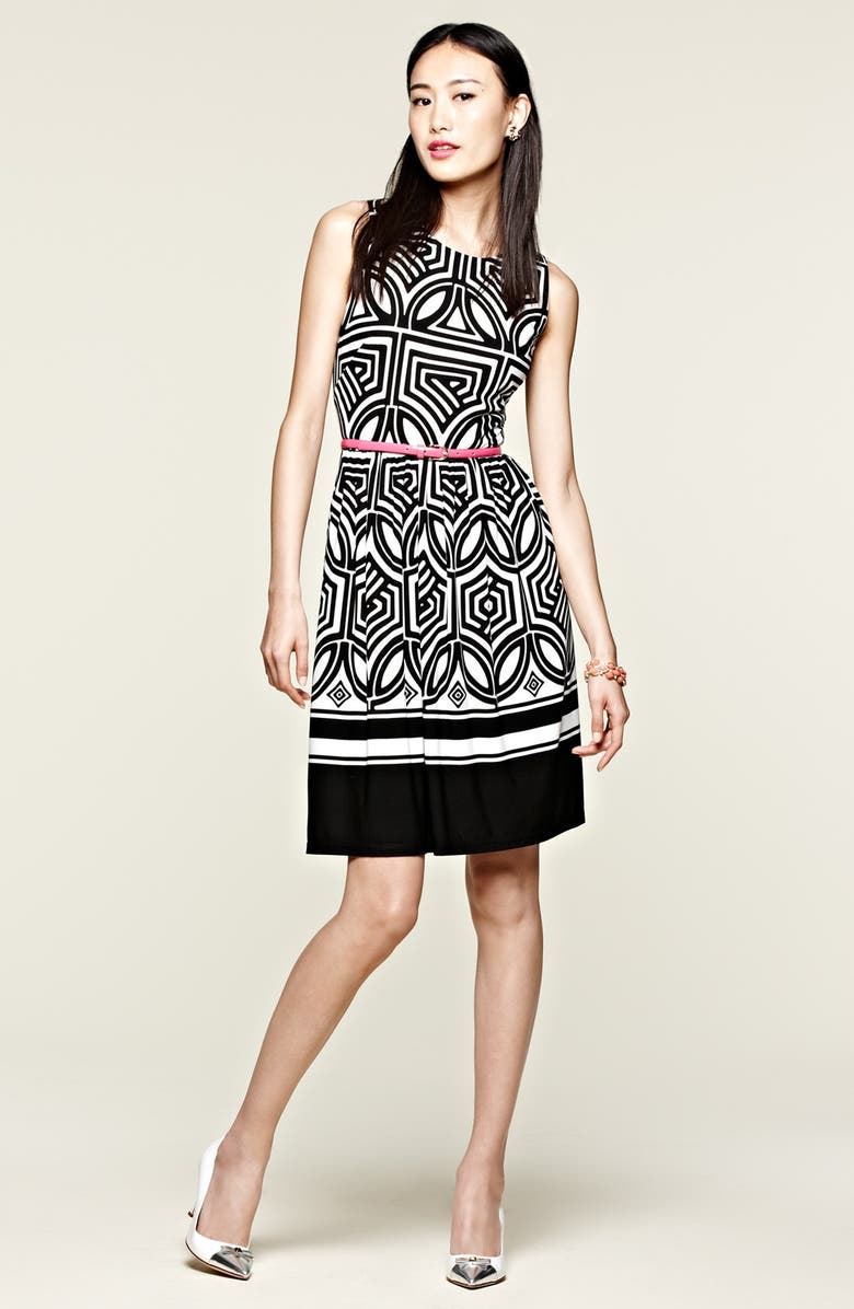 Eliza J Stretch Fit & Flare Dress, Alternate, color,