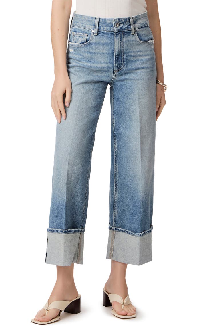 Sasha Cuffed High Waist Wide Leg Jeans, Main, color, STRYBKDIST