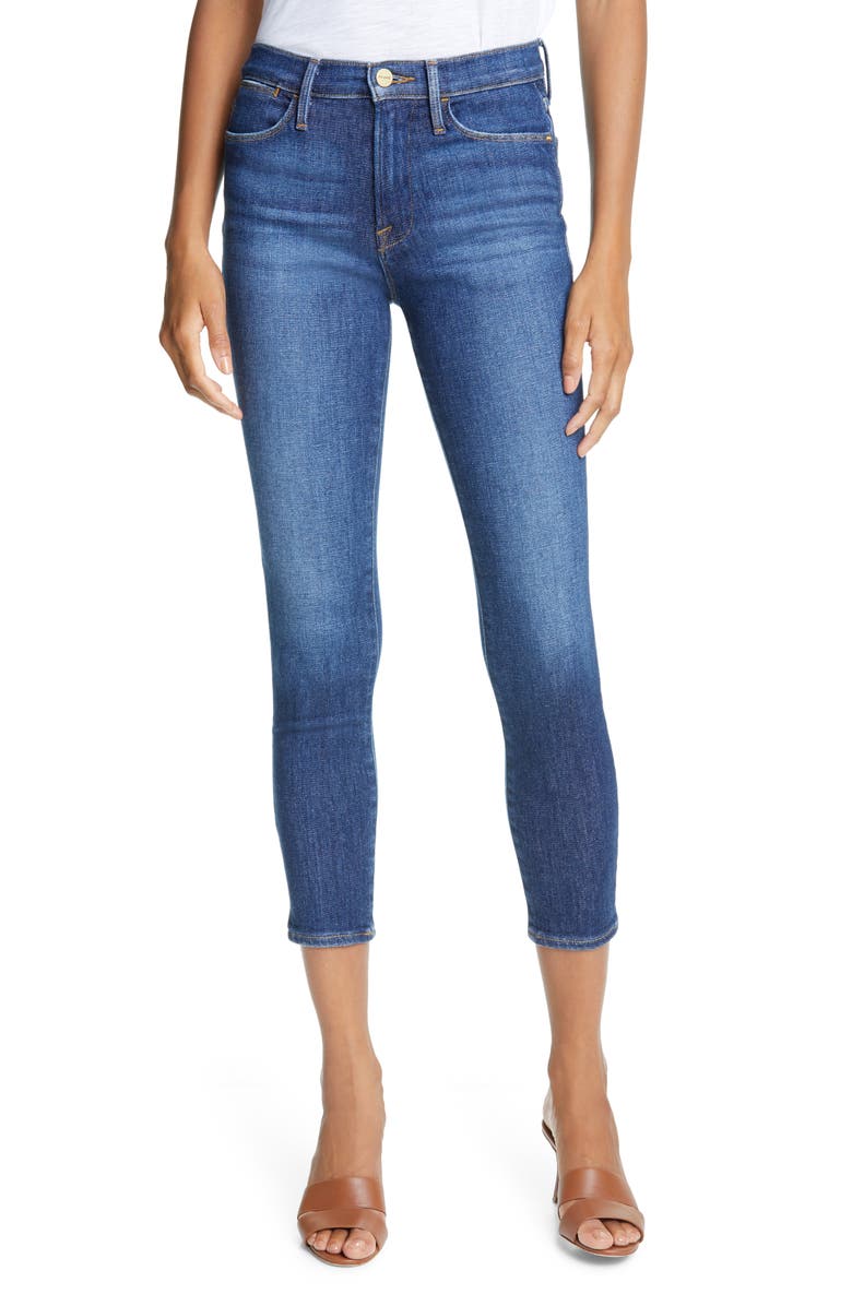 FRAME Le High Waist Crop Skinny Jeans, Main, color,