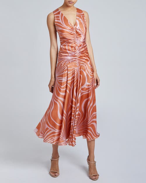 SANTORELLI SANTORELLI EDEN SLEEVELESS MIDI DRESS WITH CENTER RUCHING 