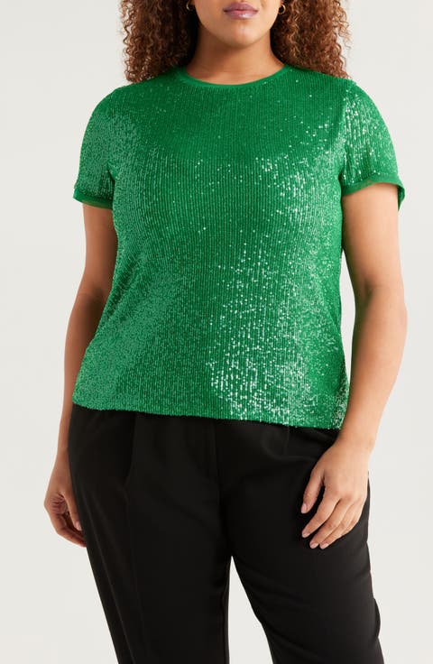 Sequin Mesh Top (Plus)