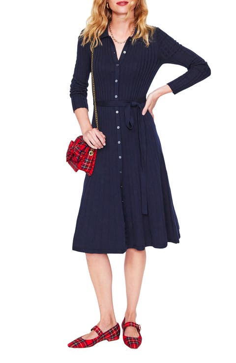 Rachel Ribbed Long Sleeve Shirtdress