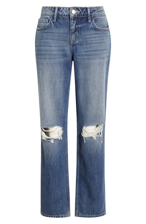 L Agence Nevia Low-rise Distressed Straight Jeans In Brown