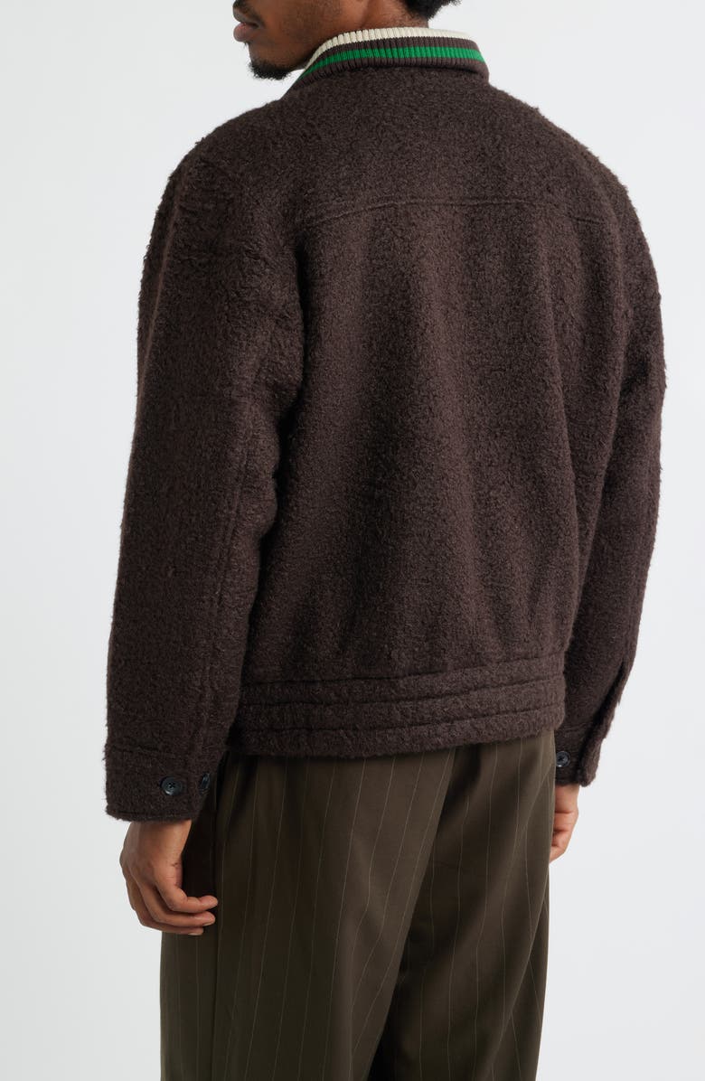 Obey Arden Fuzzy Blouson Jacket, Alternate, color, Java Brown