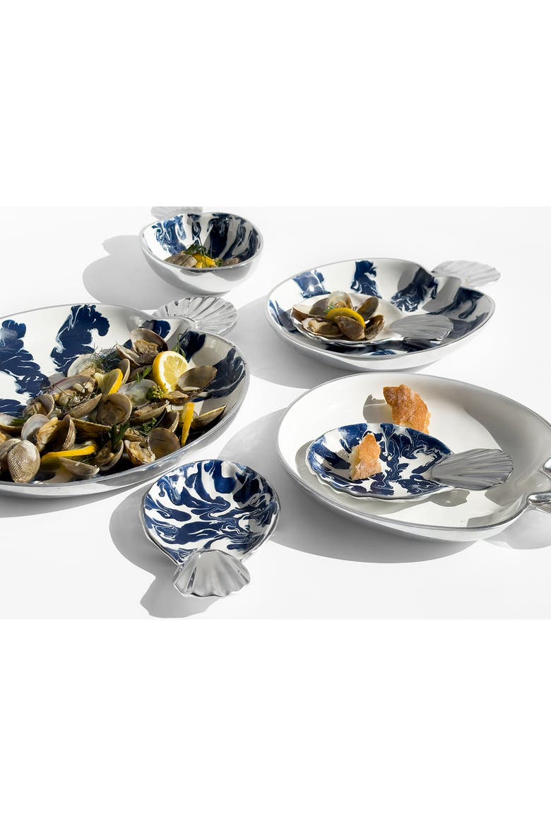 LA MAR Round Serving Platter, Alternate, color, Blue