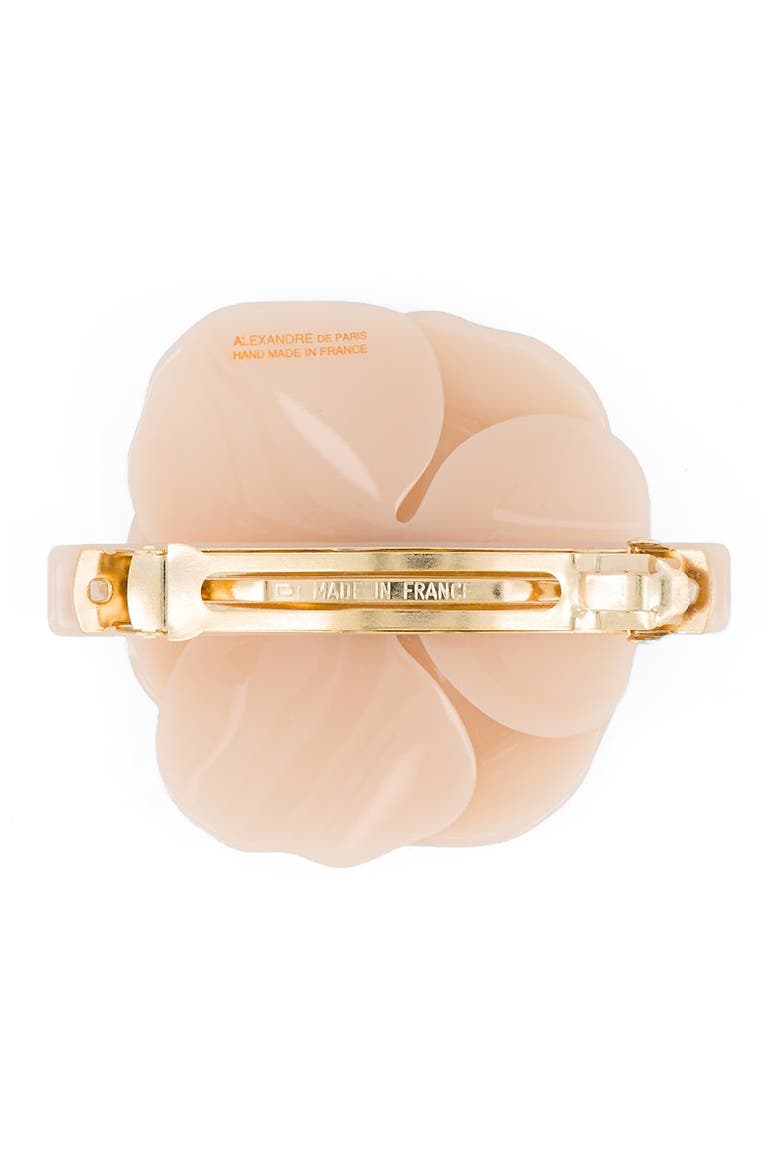 Camelia acetate barette, Alternate, color, beige