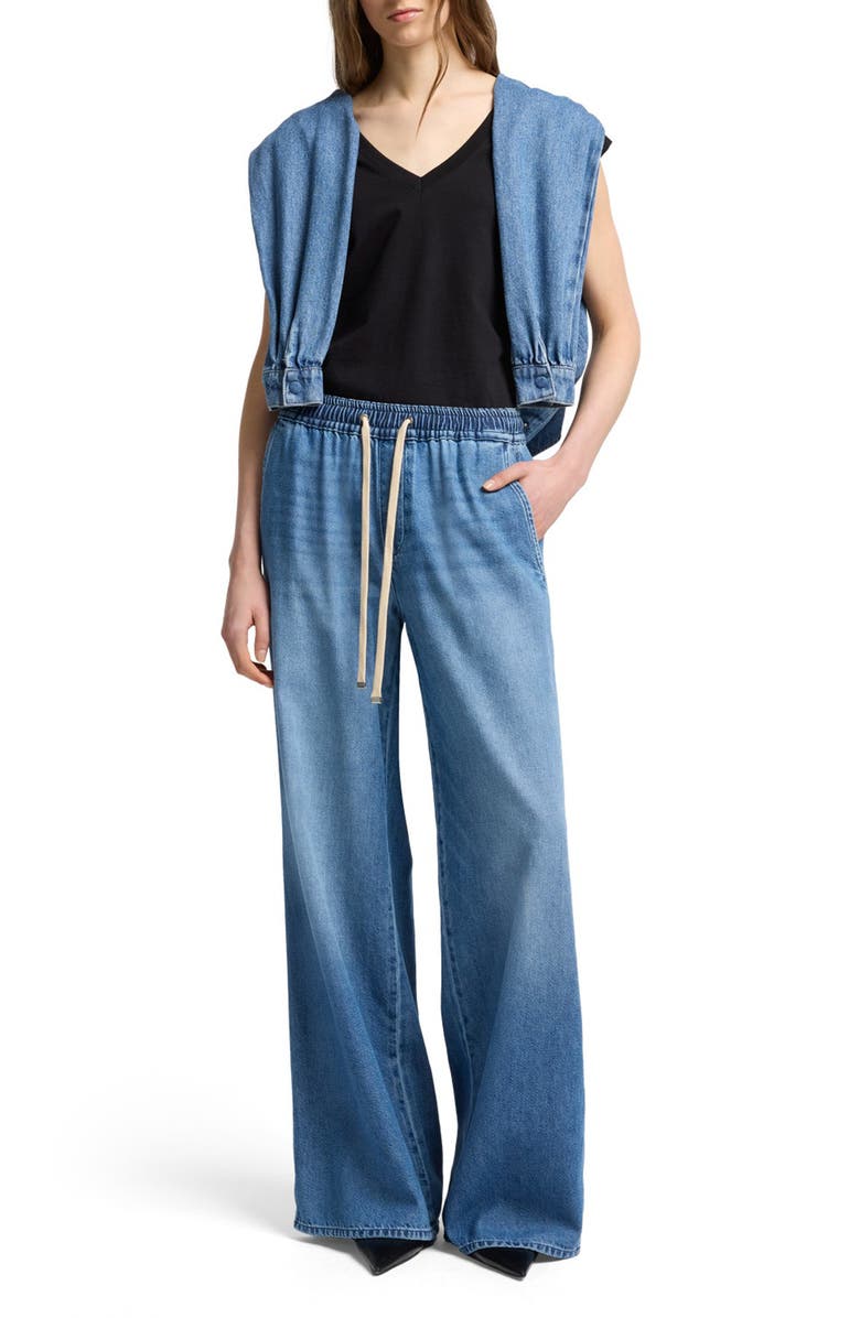 7 For All Mankind Pull-On High Waist Wide Leg Jeans, Alternate, color, Hilo