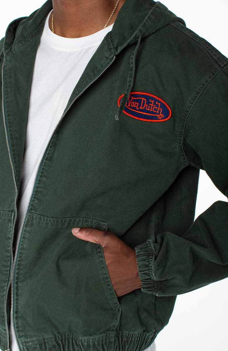 Von Dutch Invaders Flying Eyeball Zip Up Hoodie Jacket, Alternate, color, Forest