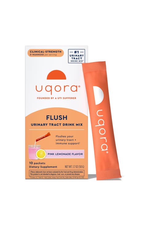 Flush - Urinary Tract with D-Mannose, Vitamin C, Vitamin B6, Potassium, Magnesium & Calcium Gluten Free & Vegan Pink Lemonade Flavor