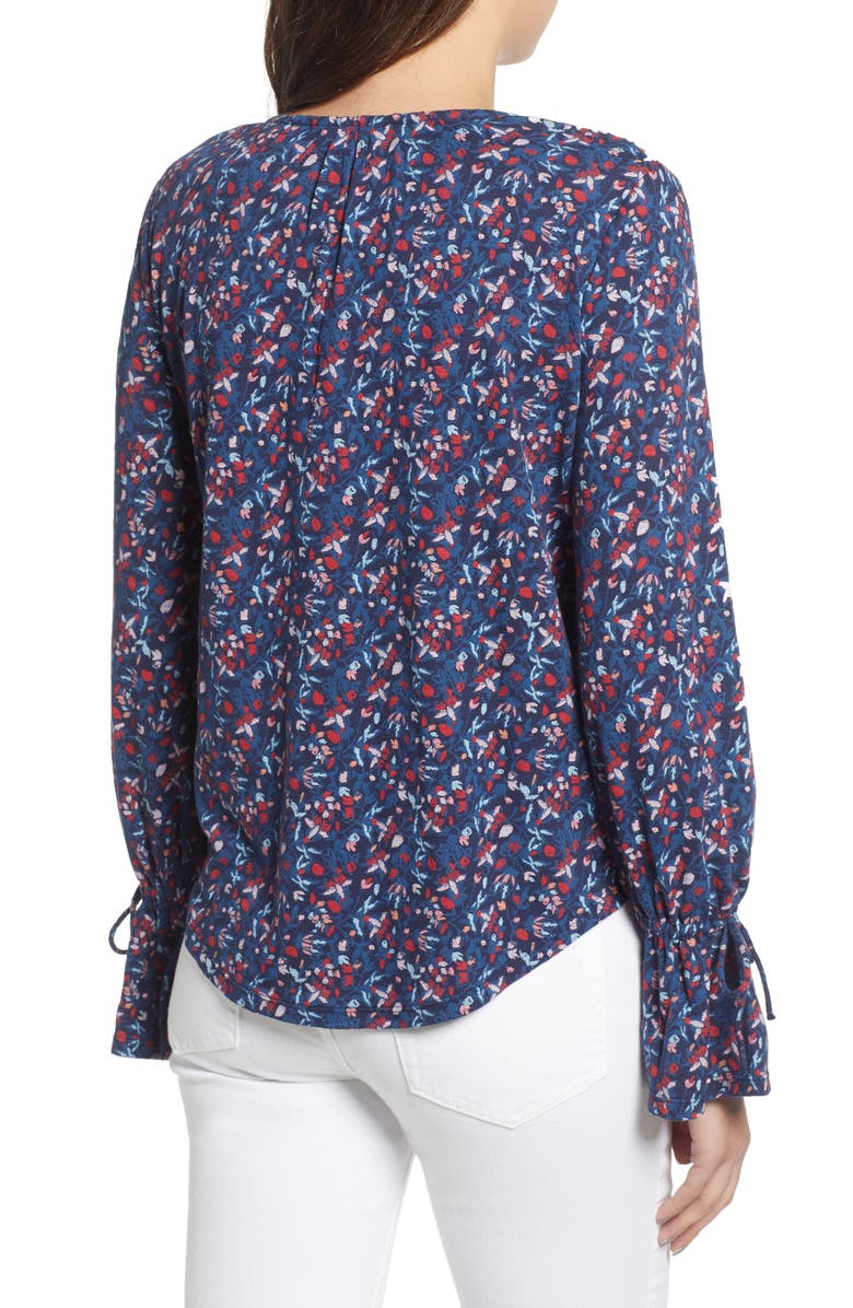 Lucky Brand Tie Sleeve Blouse, Alternate, color, 